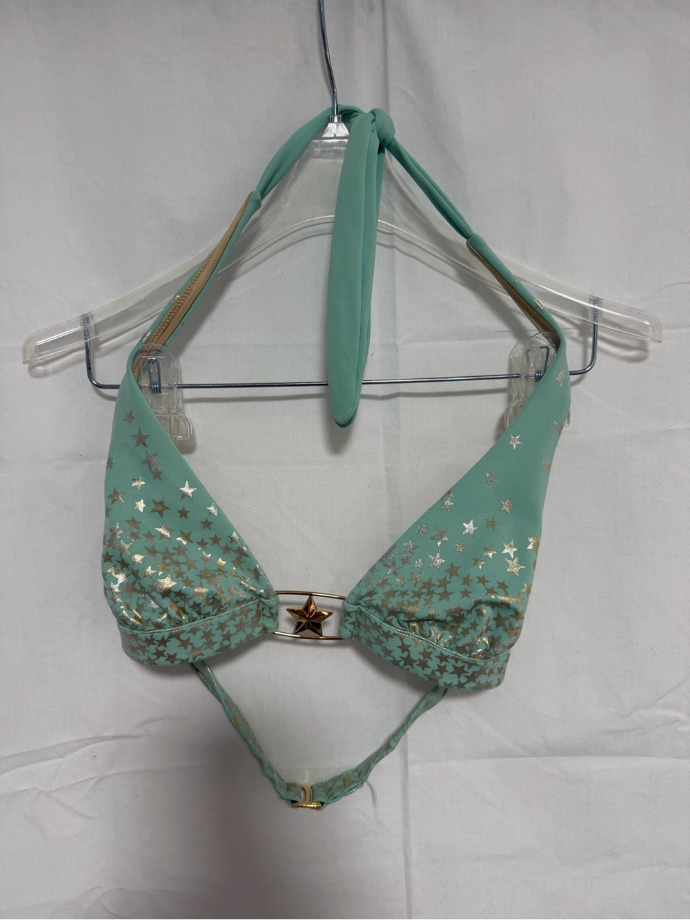 Victoria's Secret Mint Green Star Accent Halter Bikini Set